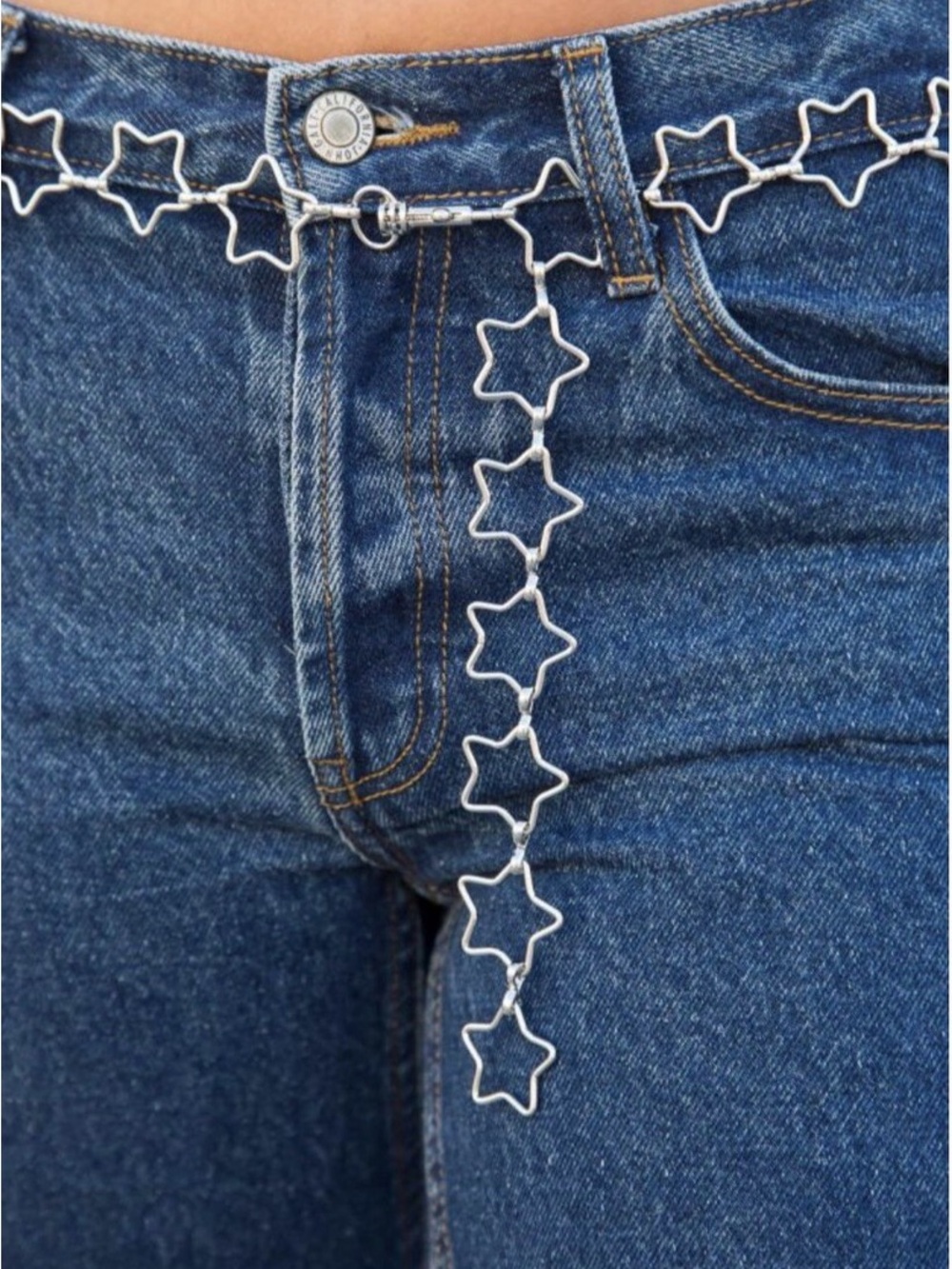 Brandy Melville Silver Open Star Link Belt - Picture 2 of 2
